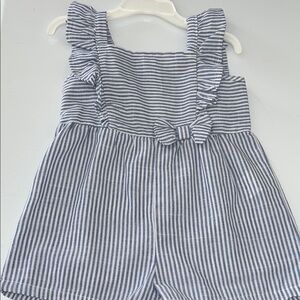 SHEIN Blue and White Striped Kids Romper